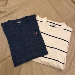 Two men’s Hollister long sleeve knit shirts